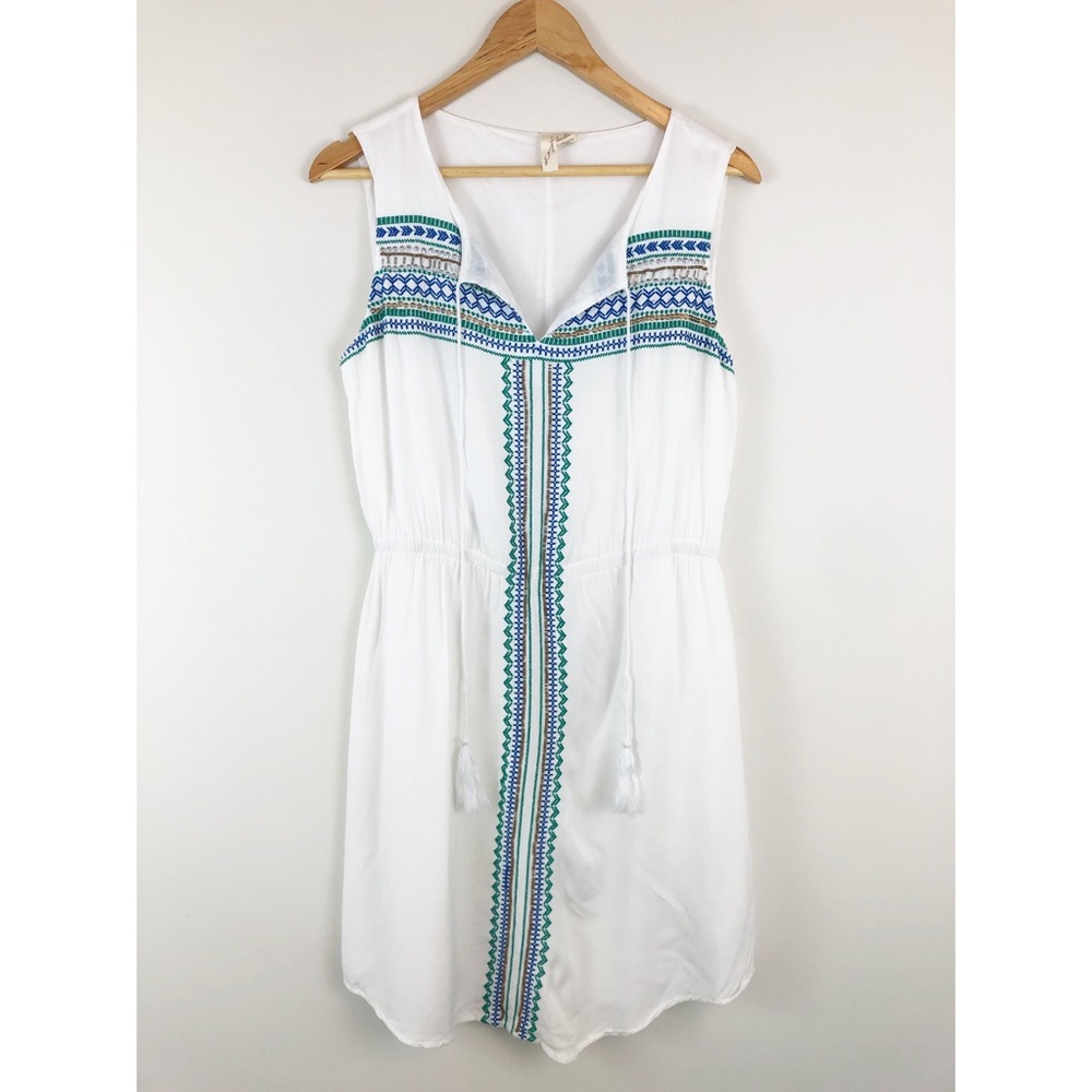 Kenji Embroidered Boho Cotton Tasseled Dress